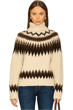 REVOLVE Polo Ralph Lauren Polo ralph lauren jersey de cuello alto de mezcla de lana fair isle en color cream,brown talla L en - Cream,Brown.
