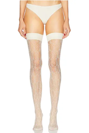 REVOLVE FALKE Falke medias cream swirl stay up en color blanco talla L en - White. Talla L (también en M, S).