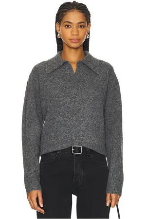 REVOLVE WAO Wao long sleeve sweater polo en color talla M en - Grey. Talla M (también en XL/1X, XS).