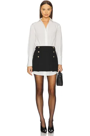 REVOLVE SIMKHAI Simkhai vestido mini con combinación de camisa warren en color blanco talla 0 en - White. Talla 0 (también en 10, 2, 6).