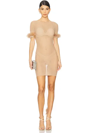 REVOLVE POSTER GIRL Poster girl minivestido vanderpool en color beige talla all en - Beige. Talla all.