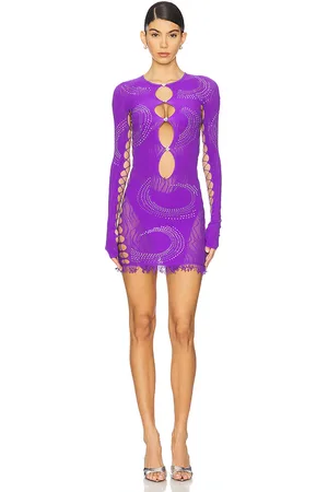 REVOLVE POSTER GIRL Poster girl minivestido con cortes miranda en color morado talla all en - Purple. Talla all.