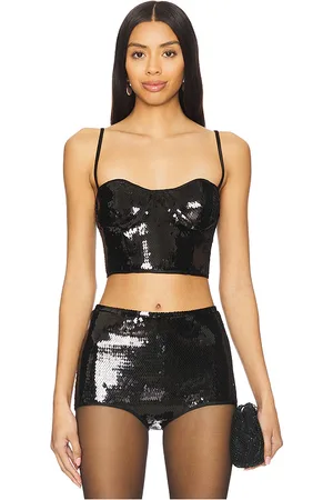 REVOLVE Kiki de Montparnasse Kiki de montparnasse sujetador de línea larga sequins en color talla 0 en - Black. Talla 0 (también en 2, 4).