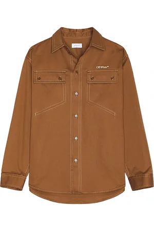REVOLVE OFF-WHITE Off-white sobrecamisa stitch milit en color marrón talla 48 en - Brown. Talla 48 (también en 50, 52, 54).