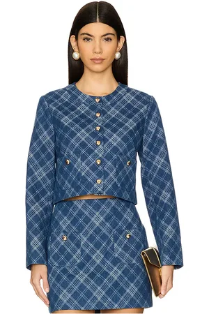 REVOLVE Amanda Uprichard Amanda uprichard chaqueta braswell en color azul talla L en - Blue. Talla L (también en M, S, XS).