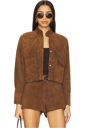 REVOLVE ZUT Zut chaqueta de piel de vaca con pelo corto en color marrón talla M en - Brown. Talla M (también en S).