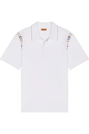 REVOLVE Missoni Missoni short sleeve polo en color talla L en - White. Talla L (también en M, S).