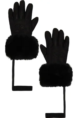REVOLVE Goldbergh Goldbergh guantes tipo manopla de cuero con logotipo grabado. lady en color talla 6.5 en - Black. Talla 6.5 (también en 7, 7.5).