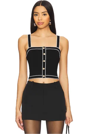 REVOLVE Alice + Olivia Alice + olivia camiseta tirantes dandi en color negro talla L en - Black. Talla L (también en M, S, XS).
