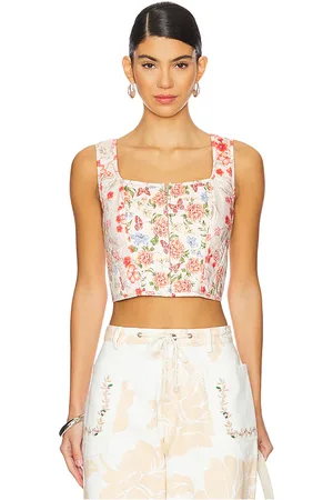 REVOLVE Agua Bendita Agua bendita top sin mangas connie en color beige talla L en - Beige. Talla L (también en M, S, XL, XXL).