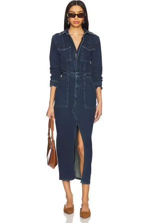 REVOLVE Good American Good american vestido midi manga larga fit for success en color azul talla 2X en - Blue. Talla 2X (también en 4X, 5X, M, S, XS
