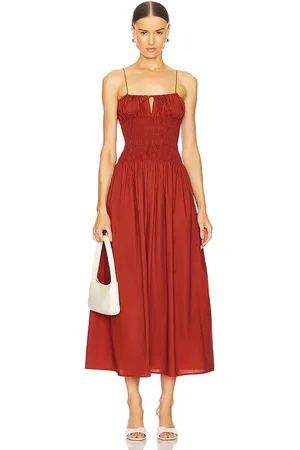 REVOLVE FAITHFULL THE BRAND Faithfull the brand vestido midi aya string en color rojo talla L en - Red. Talla L (también en XL).