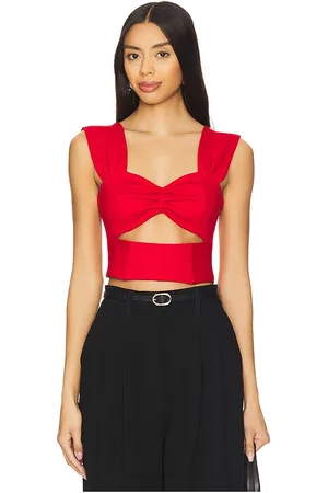 REVOLVE NONchalant Label Nonchalant label juliana crop top en color rojo talla L en - Red. Talla L (también en M, S, XS).