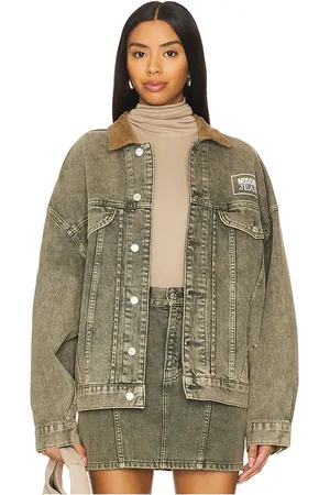 REVOLVE Moschino Jeans Moschino jeans cazadora vaqueta estilo camionero en color gris talla L en - Grey. Talla L (también en M, S, XS).