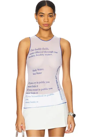 REVOLVE Di Petsa Di petsa top sin mangas wet script en color blanco talla S en - White. Talla S (también en XS).