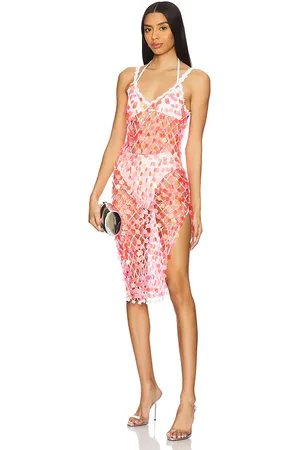 REVOLVE MILLY Milly vestido midi sequin crochet en color rosado talla M/L en - Pink. Talla M/L (también en XS/S).