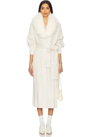 REVOLVE For Love & Lemons For love & lemons abrigo de punto de piel sintética oversized helena en color talla L en - Cream. Talla L (también en M