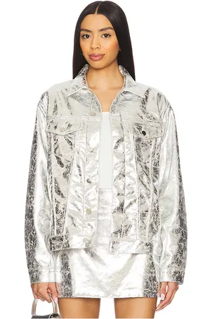 REVOLVE Le Superbe Le superbe chaqueta denim heavy metals en color plateado metálico talla L en - Metallic Silver. Talla L (también en M, S
