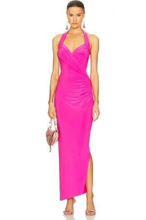 REVOLVE Norma Kamali Norma kamali vestido con escote halter y drapeado lateral sweetheart en color rosado talla M en - Pink. Talla M (también en S