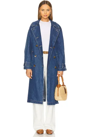 REVOLVE Veronica Beard Veronica beard abrigo denim zuma en color azul talla M en - Blue. Talla M (también en S, XS).