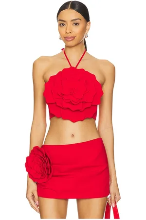 REVOLVE Lovers and Friends Lovers and friends zora crop top en color talla M en - Red. Talla M (también en XS).