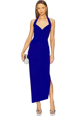 REVOLVE Norma Kamali Norma kamali vestido con escote halter y drapeado lateral sweetheart en color royal talla M en - Royal. Talla M (también e