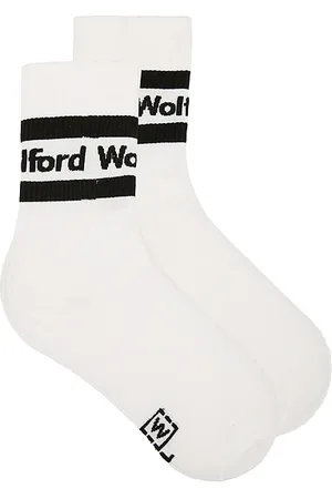 REVOLVE Wolford Wolford calcetines logo en color blanco, negro talla 36/37 en - White,Black. Talla 36/37 (también en 38/39, 40/41).