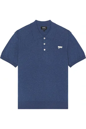 REVOLVE A.P.C. A.p.c. gregorio short sleeve polo en color azul talla L en - Blue. Talla L (también en M, S, XL/1X).