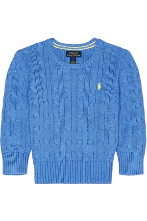 REVOLVE Polo Ralph Lauren Polo ralph lauren suéter de cuello redondo con punto de cable en color azul talla 3 en - Blue. Talla 3 (también e