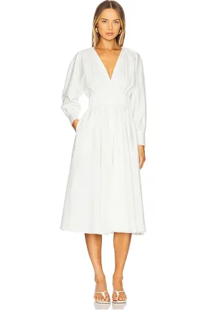 REVOLVE Alexis Alexis vestido midi con cuello en color talla S en - White. Talla S (también en XL).