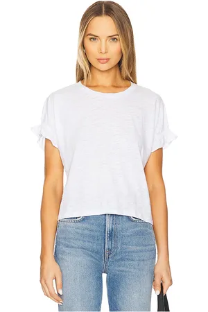 REVOLVE Goldie Goldie mini top con volantes en color talla L en - White. Talla L (también en M, S, XS).