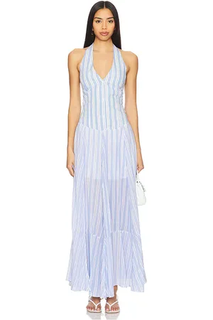 REVOLVE SWF Swf vestido maxi con escote halter y estilo chaleco en color azul talla L en - Blue. Talla L (también en XL, XS).