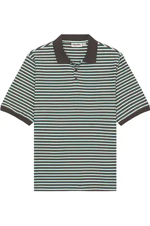 REVOLVE Rhythm Rhythm stripe short sleeve polo en color gris talla L en - Grey. Talla L (también en M, XL/1X).