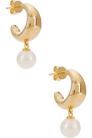 REVOLVE EF COLLECTION Ef collection pañales pearl drop jumbo dome en color oro metálico talla all en - Metallic Gold. Talla all.