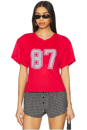 REVOLVE Lovers and Friends Lovers and friends cropped jersey top en color talla L en - Red. Talla L (también en M, S, XL, XS, XXS).