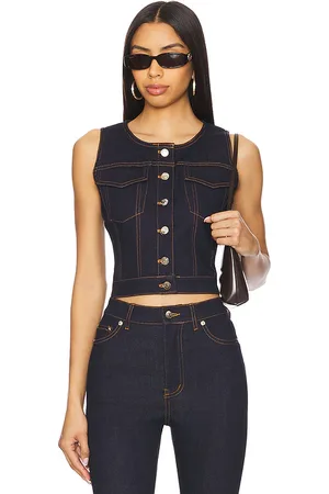 REVOLVE Nakedvice Nakedvice chaleco denim rina en color azul talla L en - Blue. Talla L (también en M, S, XL, XS).