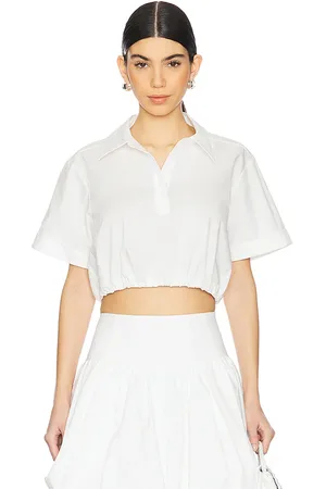 REVOLVE SIMKHAI Simkhai top recortado manga corta nocky en color talla L en - White. Talla L (también en M, S, XS).