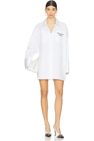 REVOLVE OFF-WHITE Off-white vestido camisero poplin roxy en color blanco talla 36 en - White. Talla 36 (también en 38, 40).