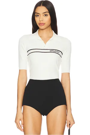 REVOLVE OFF-WHITE Off-white logo stripe polo en color crema talla L en - Cream. Talla L (también en M, S, XL, XS, XXS).