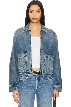 REVOLVE AMO Denim Amo denim chaqueta sally en color azul talla M en - Blue. Talla M (también en S, XS).