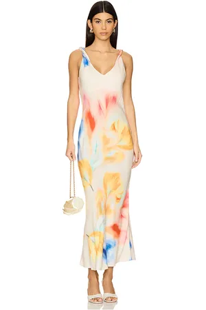REVOLVE LNA Lna vestido camisero en forma de v sicily en color blanco talla L en - White. Talla L (también en M, S, XL, XS).