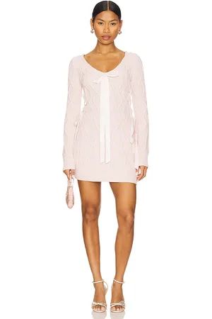 REVOLVE For Love & Lemons For love & lemons vestido corto tejido de ochos chenille en color rubor talla L en - Blush. Talla L (también en M, S, XL, XS)