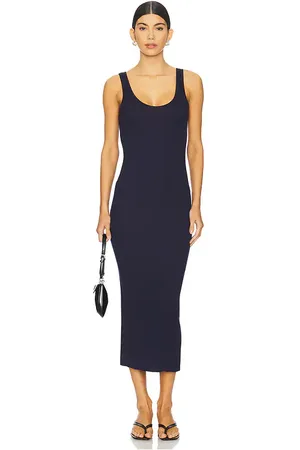 REVOLVE Enza Costa Enza costa vestido largo sin mangas de punto de seda elástica en color azul marino talla L en - Navy. Talla L (también en M, S, XS).