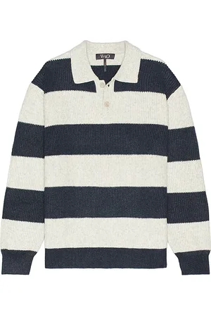 REVOLVE WAO Wao striped long sleeve polo en color talla S en - Green. Talla S (también en XL/1X).