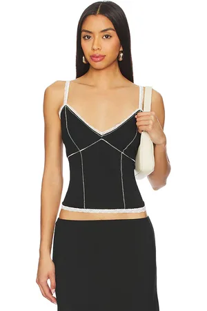REVOLVE GUIZIO Guizio camiseta tirantes low rise dainty en color talla L en - Black. Talla L (también en M, XL, XS, XXS).