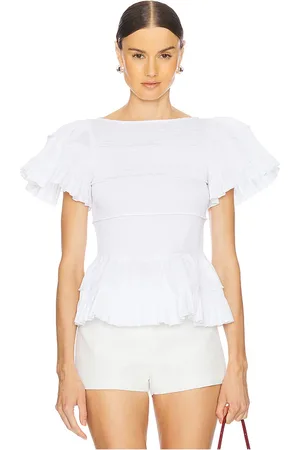 REVOLVE Susan Fang Susan fang top manga corta top en color talla M-L en - White. Talla M-L (también en XS-S).