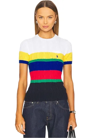 REVOLVE Polo Ralph Lauren Polo ralph lauren suéter de manga corta con cable a rayas en color royal,red talla L en - Royal,Red. Talla L (tamb