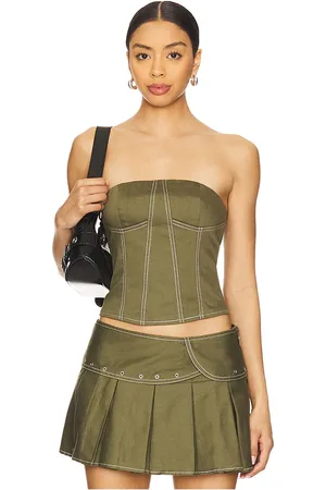 REVOLVE BY.DYLN By.dyln corsé jenna en color verde oliva talla L en - Olive. Talla L (también en M, S, XS).