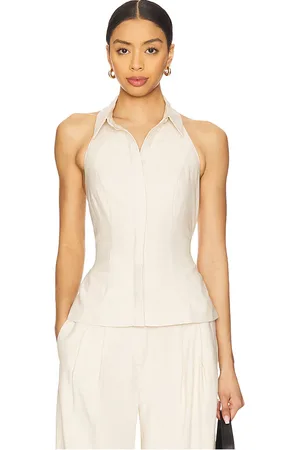 REVOLVE SOVERE Sovere camiseta sin mangas con cuello eve en color crema talla L en - Cream. Talla L (también en M, S, XL, XS).