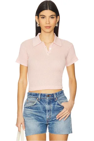 REVOLVE Guest In Residence Guest en residence shrunken cashmere polo en color rosado talla L en - Pink. Talla L (también en S, XL, XS).